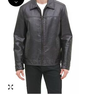 Tommy Hilfiger Dark Brown Faux Leather Jacket